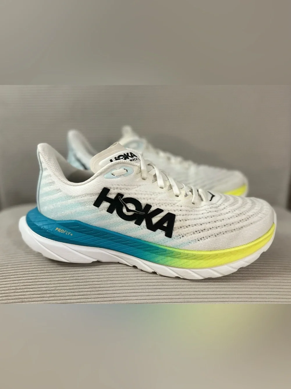 HOKA Men’s Mach 5 road running shoes in the 